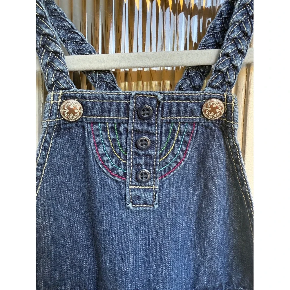 Vintage Oshkosh B'gosh Vestbak Jean‎ Short Overall Bubble Romper Girls Size 4T